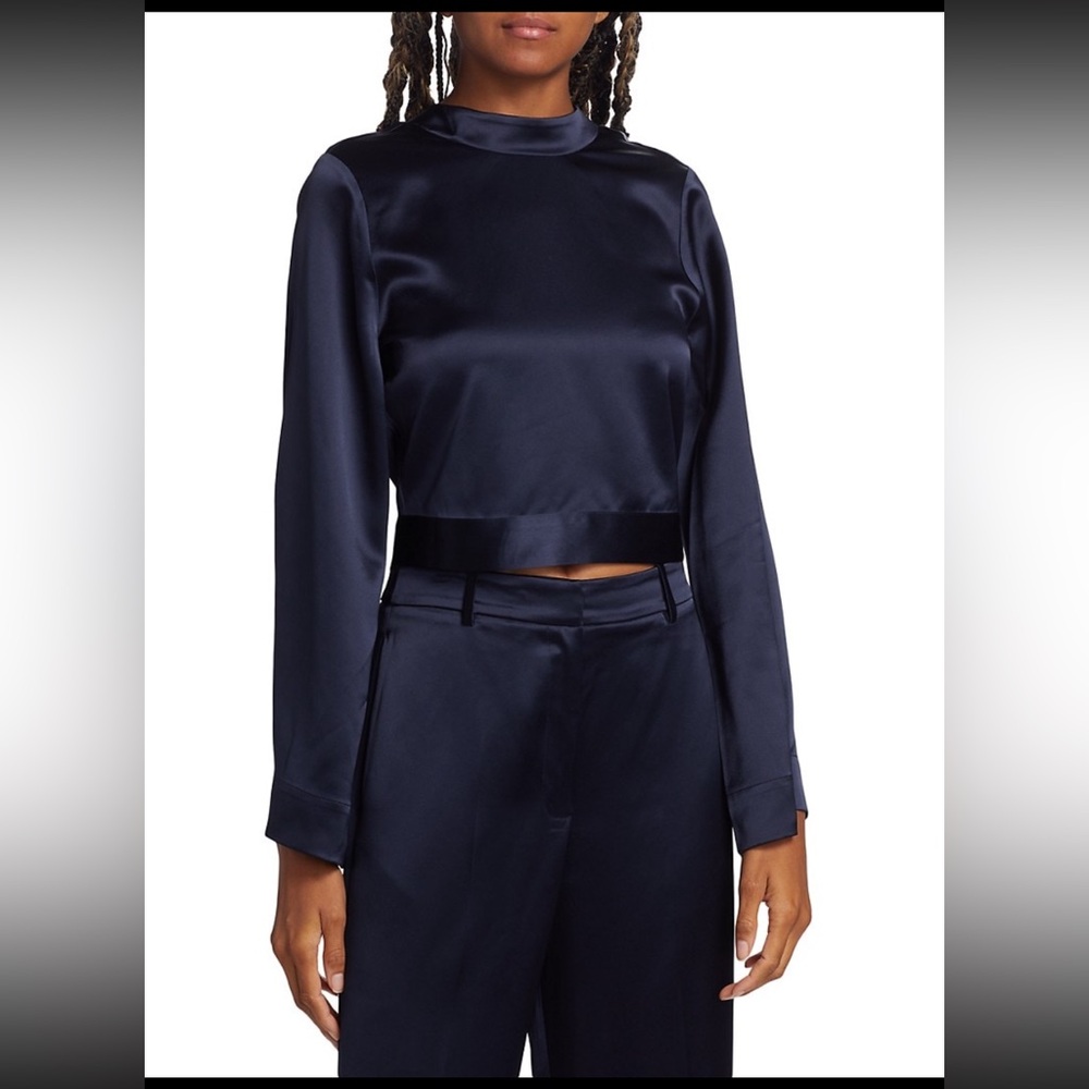 Something Navy Midnight Blue open back Top